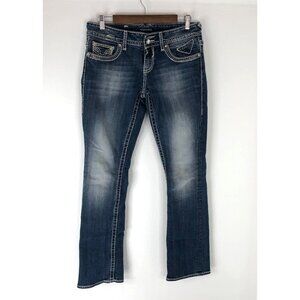 Vigoss Women The New York Slim Boot Jeans Size 5/6 Rhinestone Thick Stitch